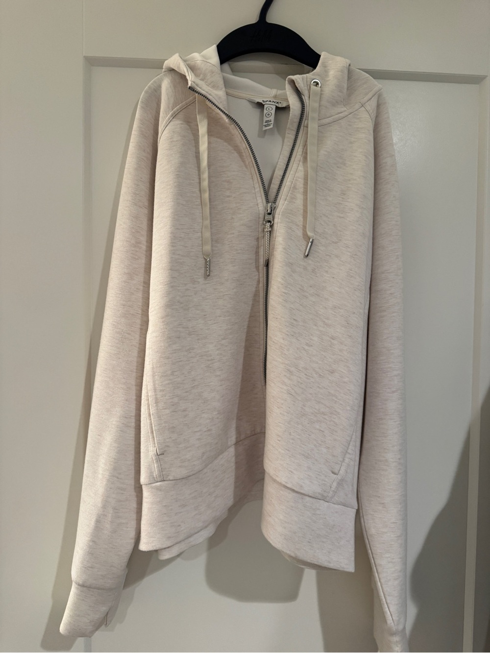 SPANX AirEssentials Heather Oatmeal Hoodie size L